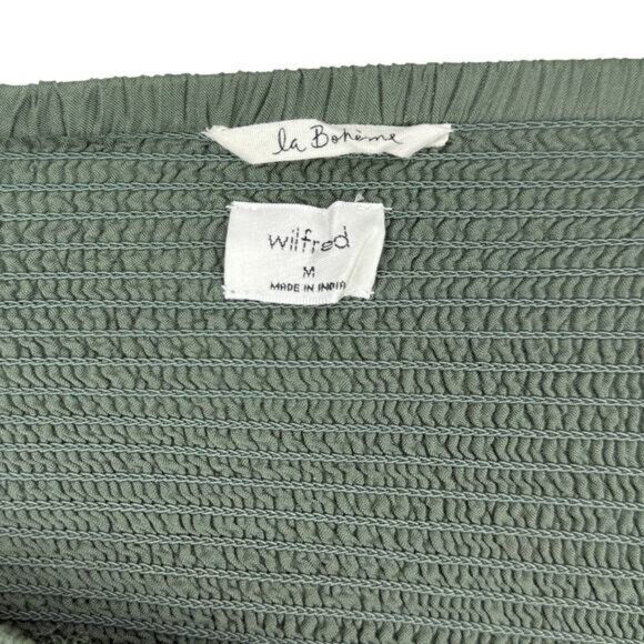 WILFRED Aritzia Dareau Smocked Ruffle Hem Crop Tank Sz Medium - Picture 4 of 6